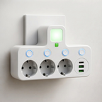 Multifunktionel stikdåse med USB og USB-C til opladning | Javier