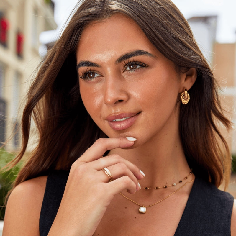Damering Bølgedesign Justerbar Åben Ring Moderne Smykke Elegant | Clarissa