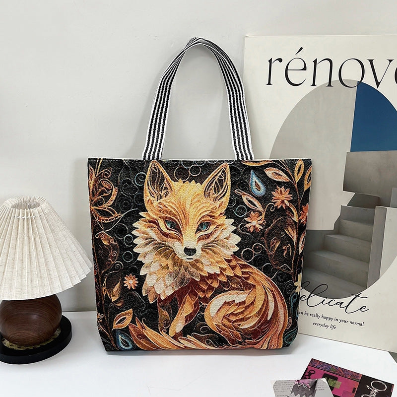 Tote taske med broderi og struktureret canvas design | Estrella