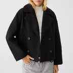 Cropped Jakke Dobbeltknap Polyester Casual | Marvello