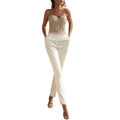 Jumpsuit stropløs elegant flared pasform polyester | Valenca