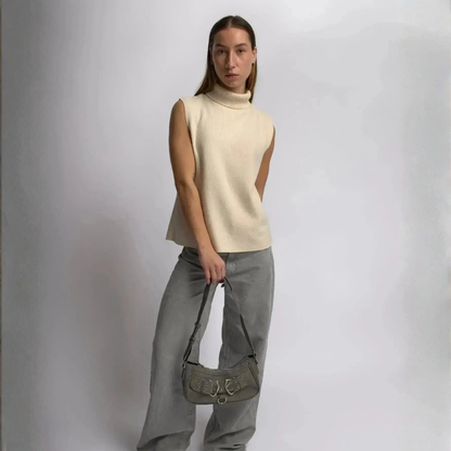 Skuldertaske denim lynlås justerbar daglig | Renata