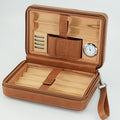Cigar Humidor Etui Læder Cedertræ Hygrometer Rejse Opbevaring 6 Cigarer | Domenico
