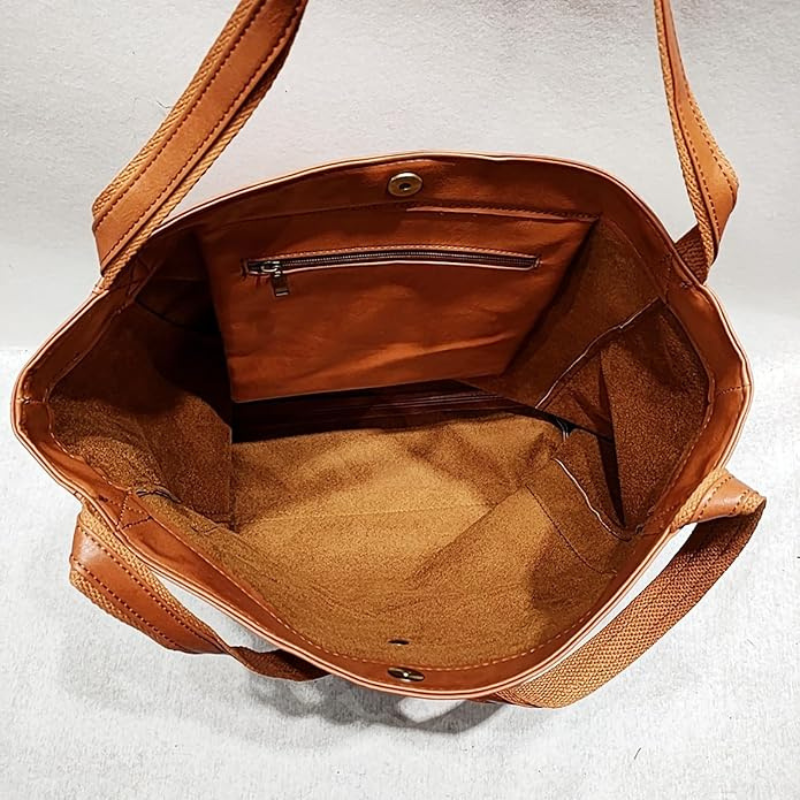 Dame Håndtaske Læder Rummelig Elegant Shopper Arbejde Hverdag Klassisk | Donatella