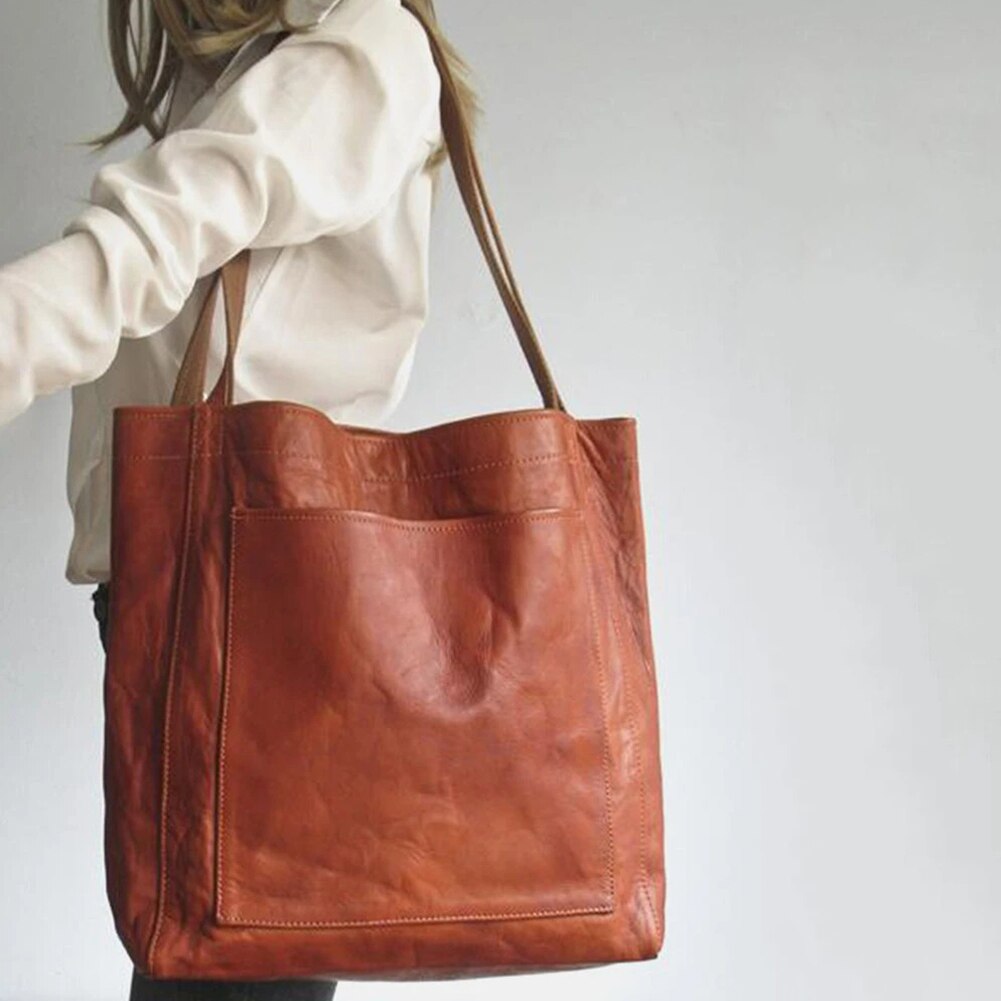 Dame Håndtaske Læder Rummelig Elegant Shopper Arbejde Hverdag Klassisk | Donatella
