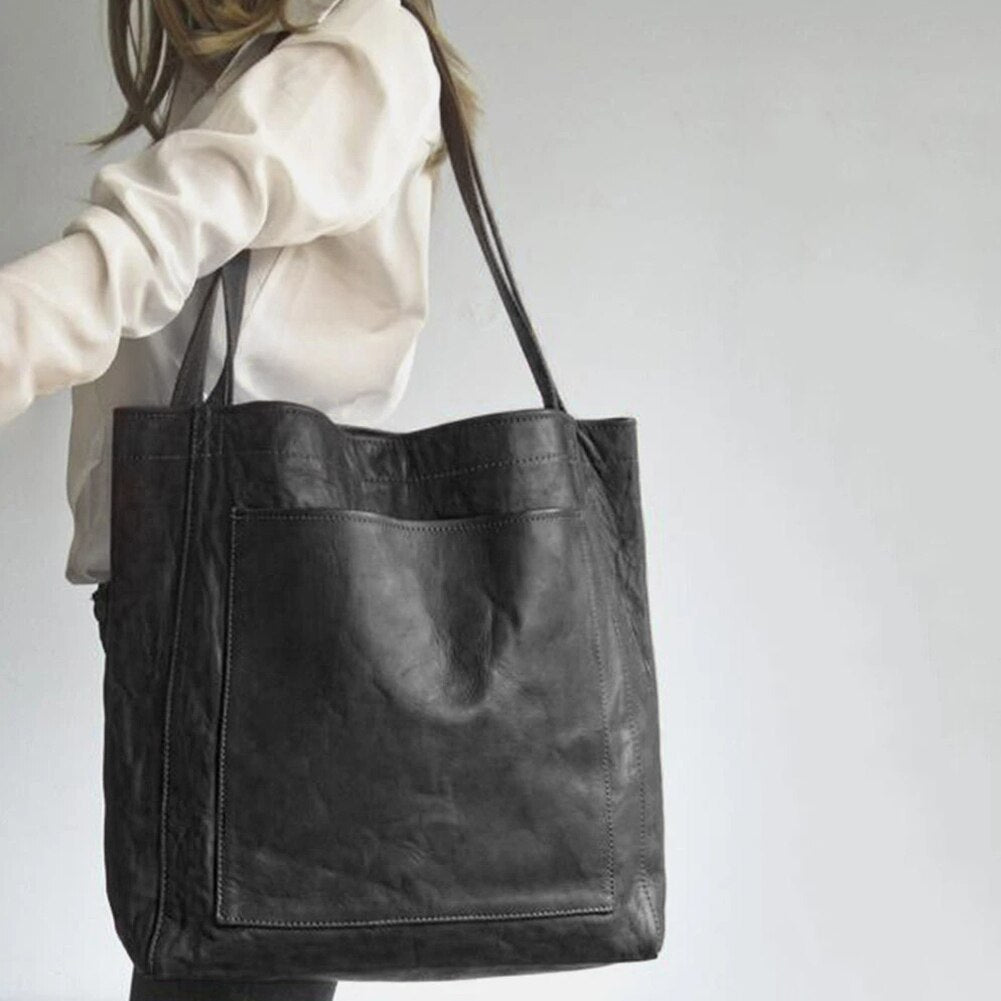 Dame Håndtaske Læder Rummelig Elegant Shopper Arbejde Hverdag Klassisk | Donatella