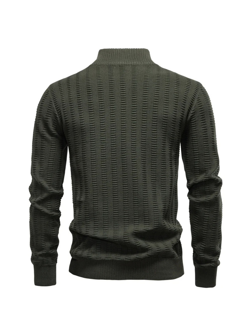 Sweater Ribstrikket Quarter Zip Katoen Stretch | Jayron