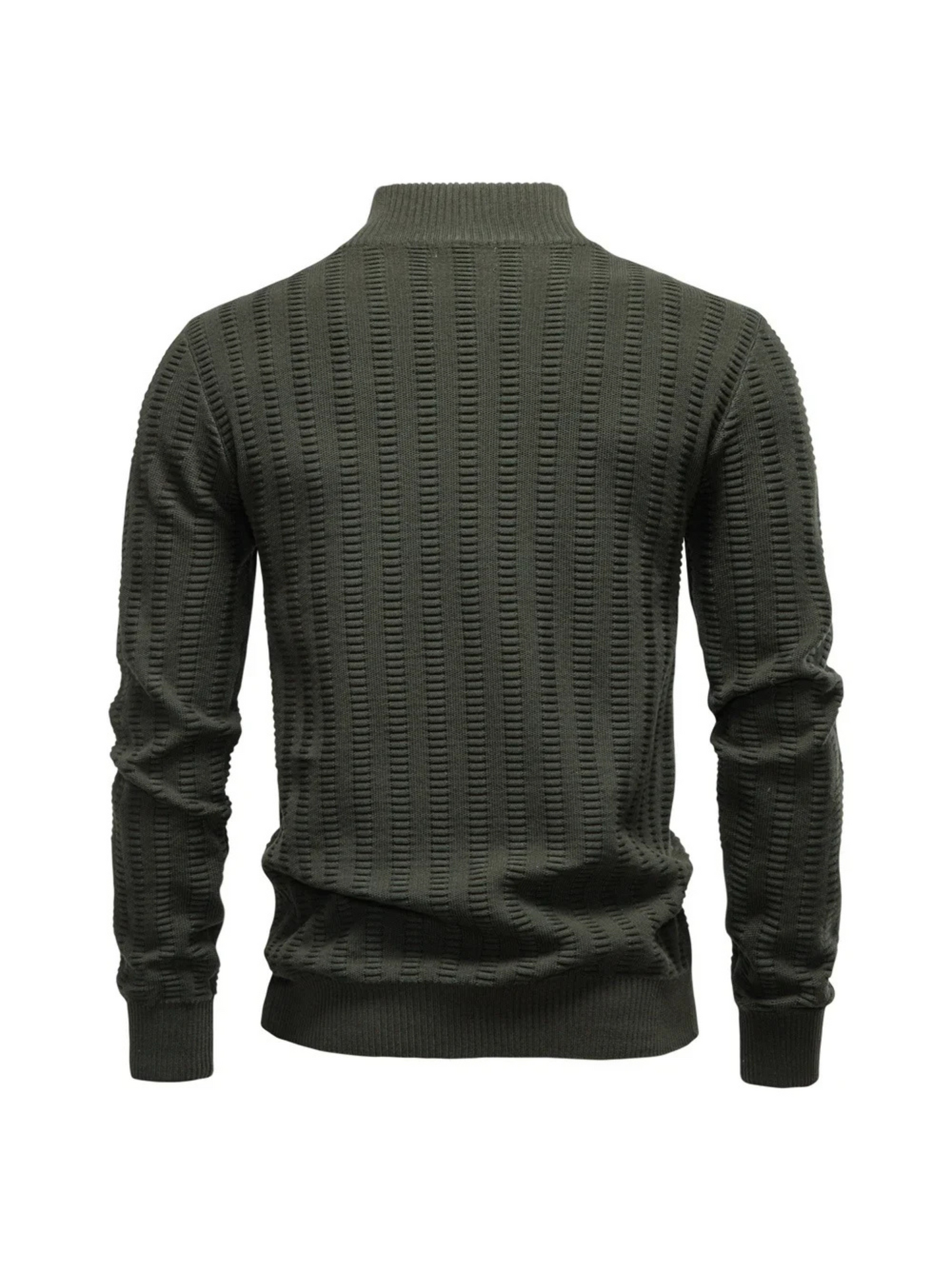Sweater Ribstrikket Quarter Zip Katoen Stretch | Jayron