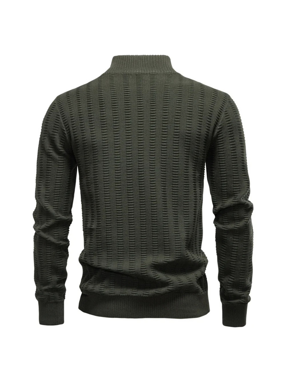 Sweater Ribstrikket Quarter Zip Katoen Stretch | Jayron