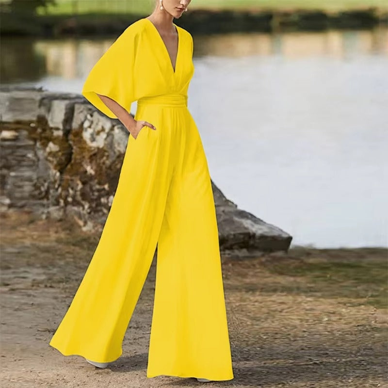 Jumpsuit Loose Fit V-hals Casual Comfort | Virela