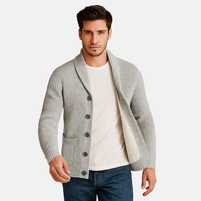 Velric Dane Langærmet Herre Cardigan Med V-Hals Knaplukning Casual