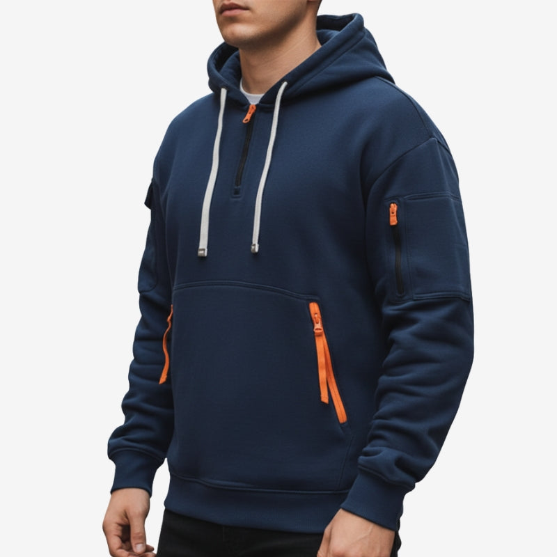 Nordic Half-Zip Hoodie – Unisex Langærmet Hættetrøje til Hverdag