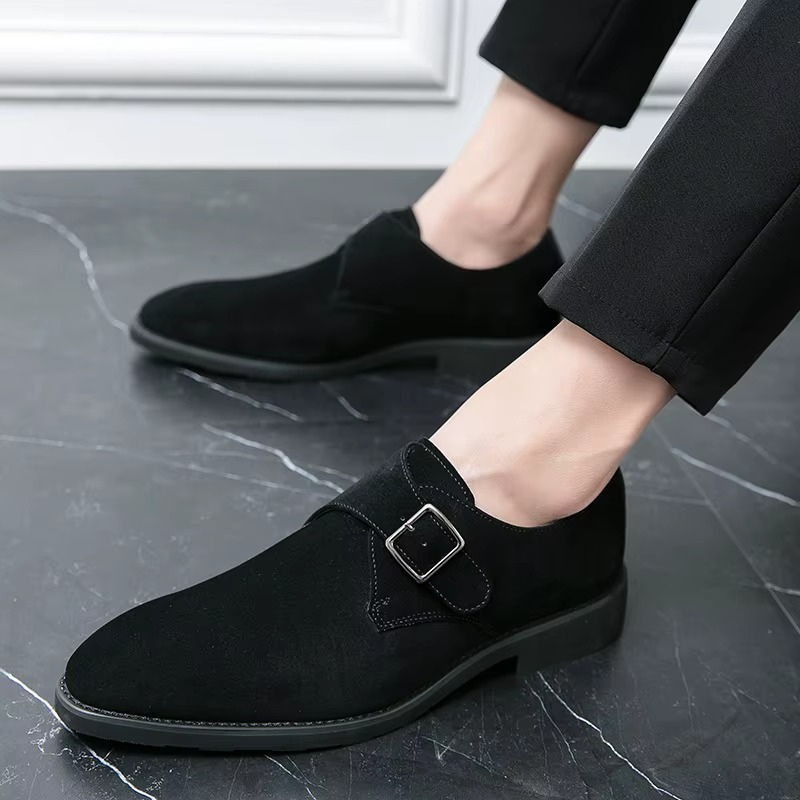 Herresko Spids Tå Monk Strap Klassisk Stil | Denvor