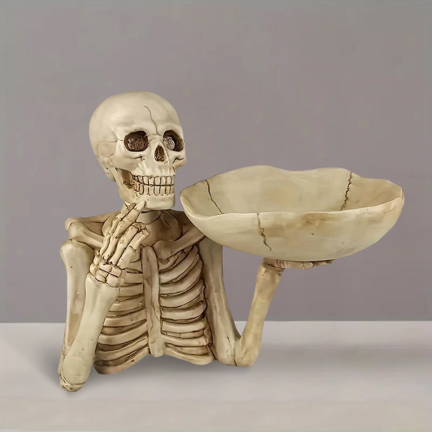 Skelet Skålholder Harpiks Halloween Dekoration | BoneServe