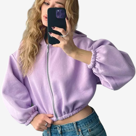 Hættetrøje med Lynlås Oversized Letvægt | Vintera