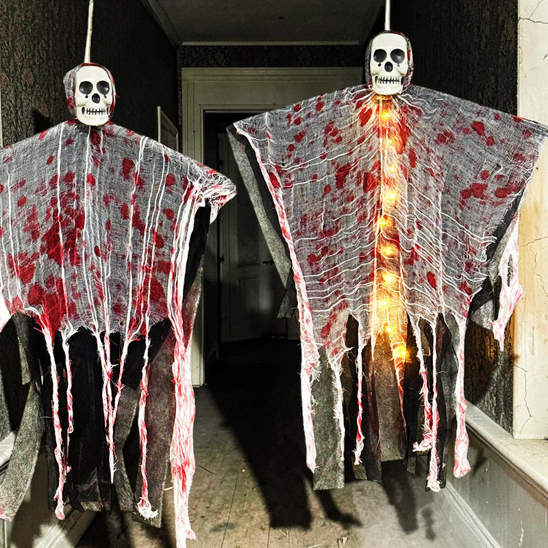 Halloween Hængedekoration Selvlysende Kraniespøgelse | GlowSpecter