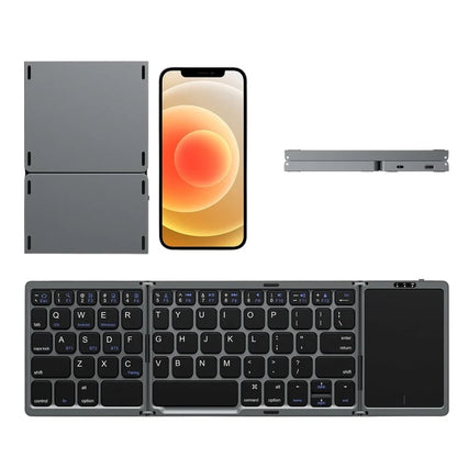 Foldbart Tastatur Bluetooth Touchpad Mobil Brug | Rovano