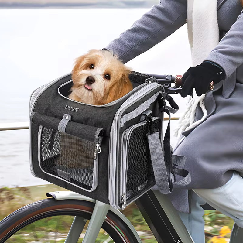Udvidelig cykelkurv til mindre hunde og katte med ventilation | Marceau