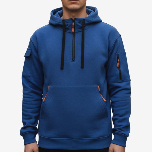 Nordic Half-Zip Hoodie – Unisex Langærmet Hættetrøje til Hverdag