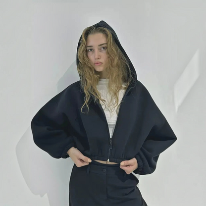Hættetrøje med Lynlås Oversized Letvægt | Vintera