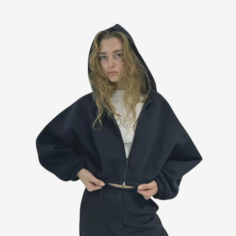 Hættetrøje med Lynlås Oversized Letvægt | Vintera