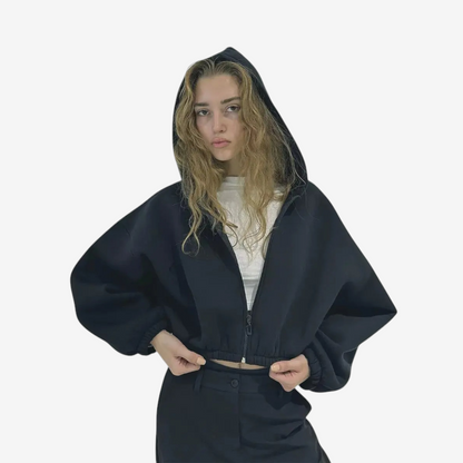 Hættetrøje med Lynlås Oversized Letvægt | Vintera