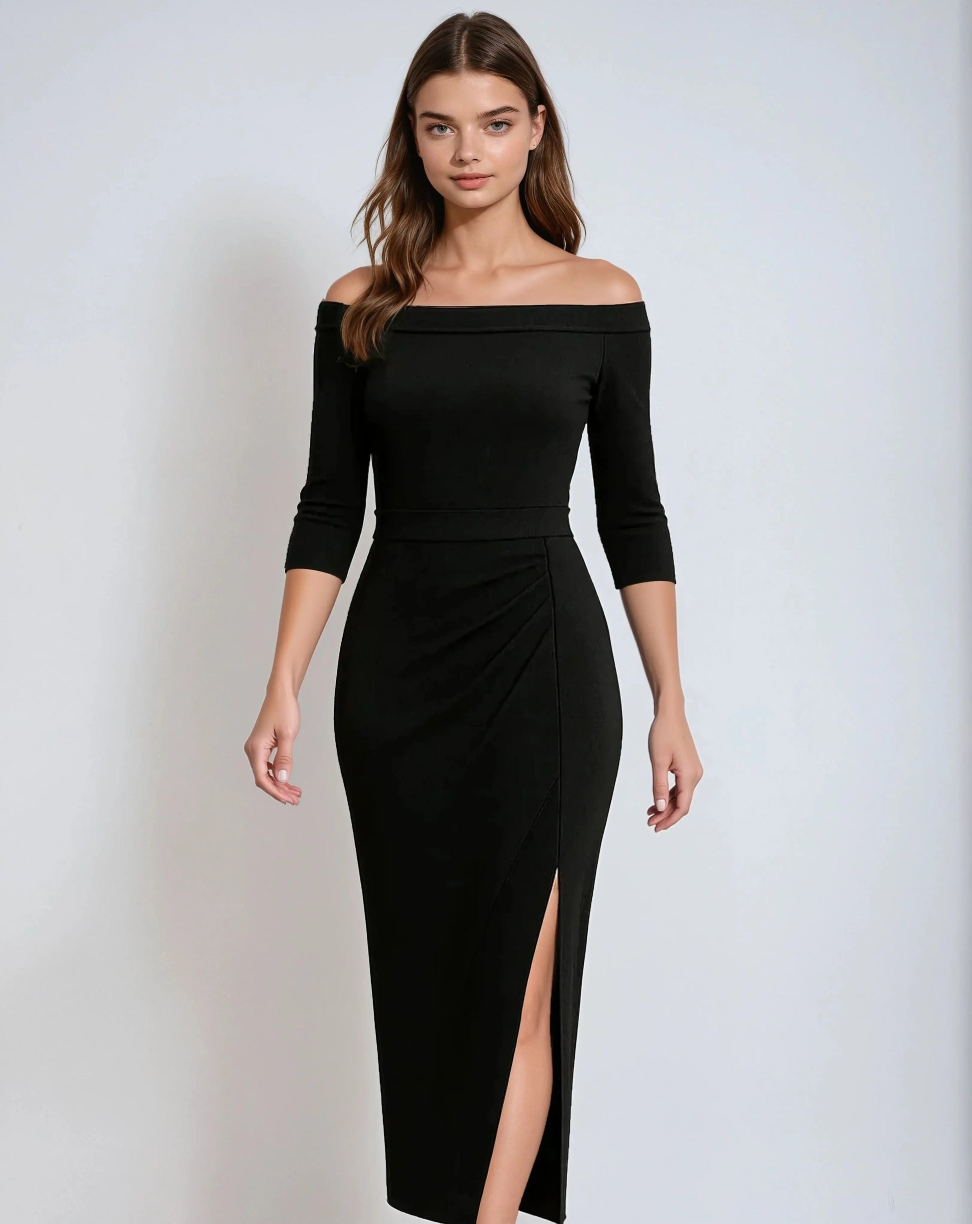 Polyester Glitter Jurk met Korte Mouwen-Dresses-Velani-Velani