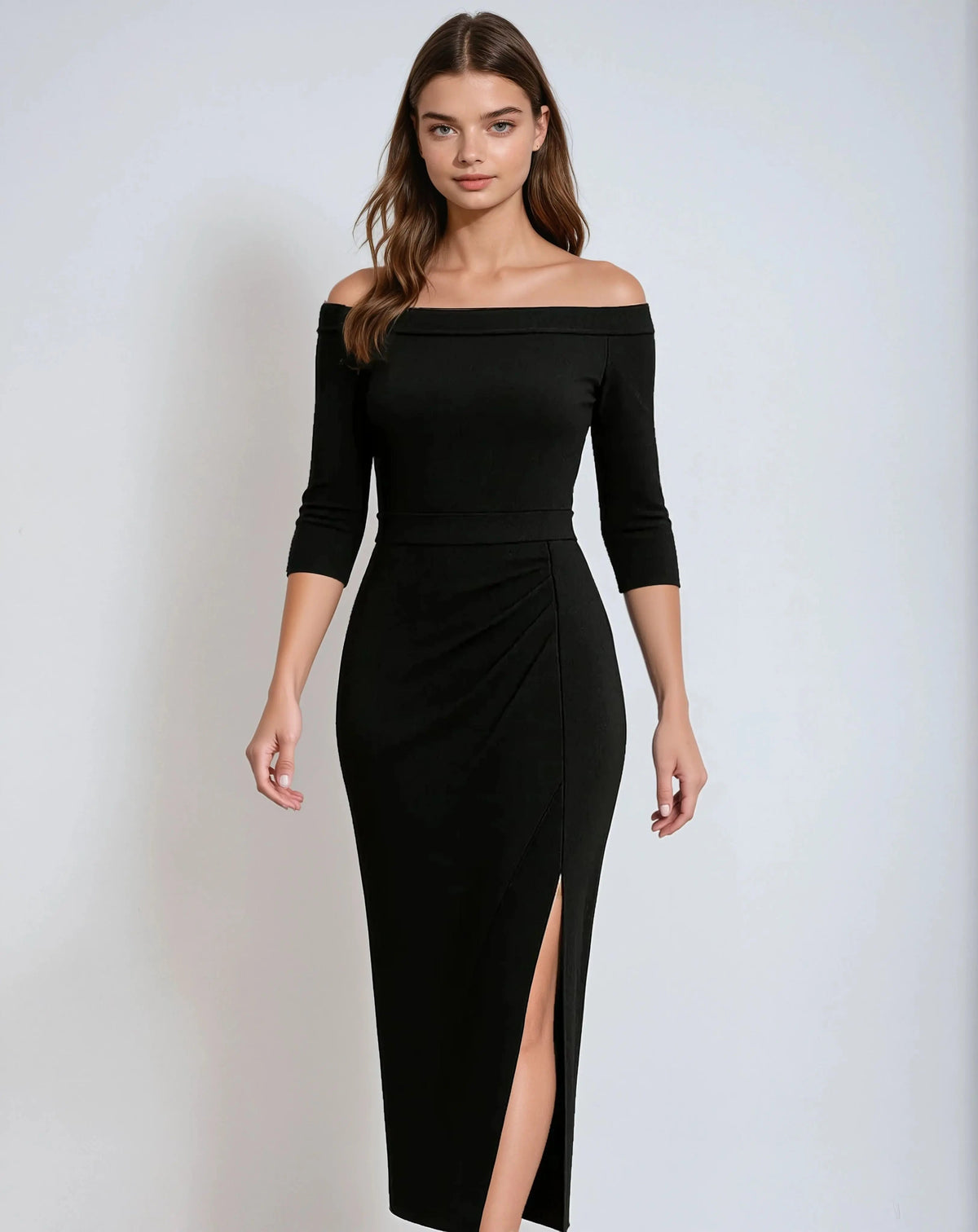 Polyester Glitter Jurk met Korte Mouwen-Dresses-Velani-Velani