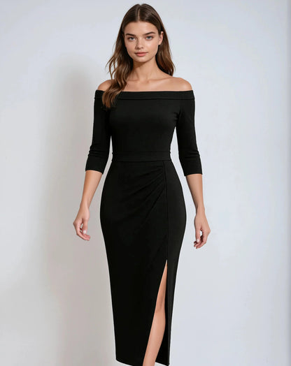 Polyester Glitter Jurk met Korte Mouwen-Dresses-Velani-Velani