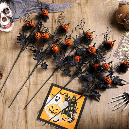 Halloween Decor Black Pumpkin Branch Ornament