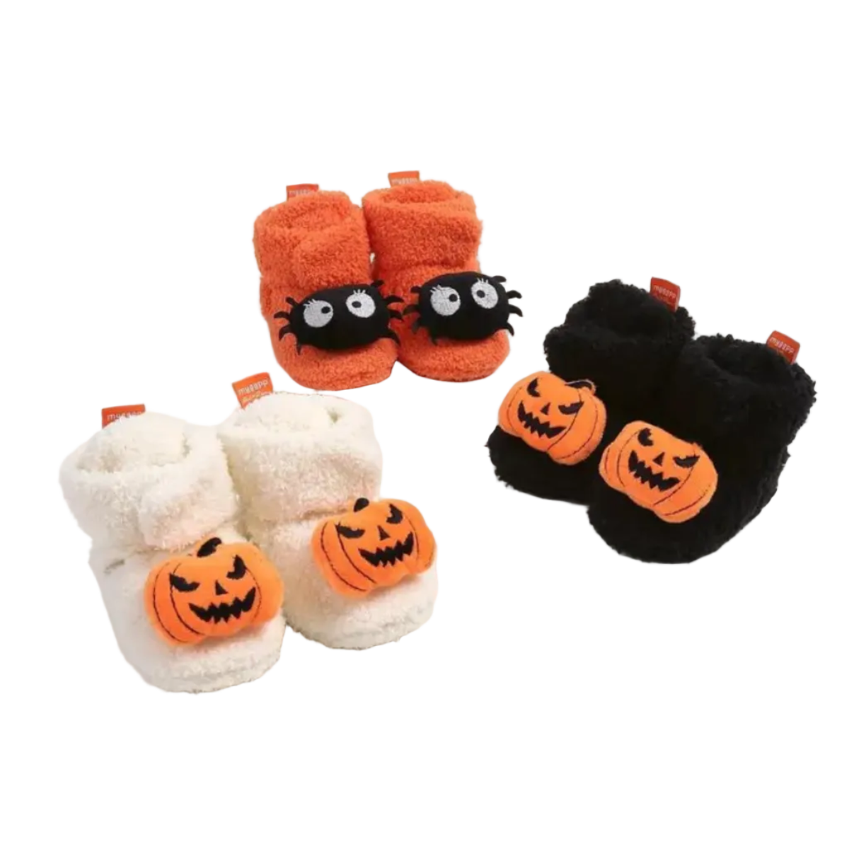 Børne Hjemmesko Halloween Fleece Græskar Edderkop Slip-On | Azzurra