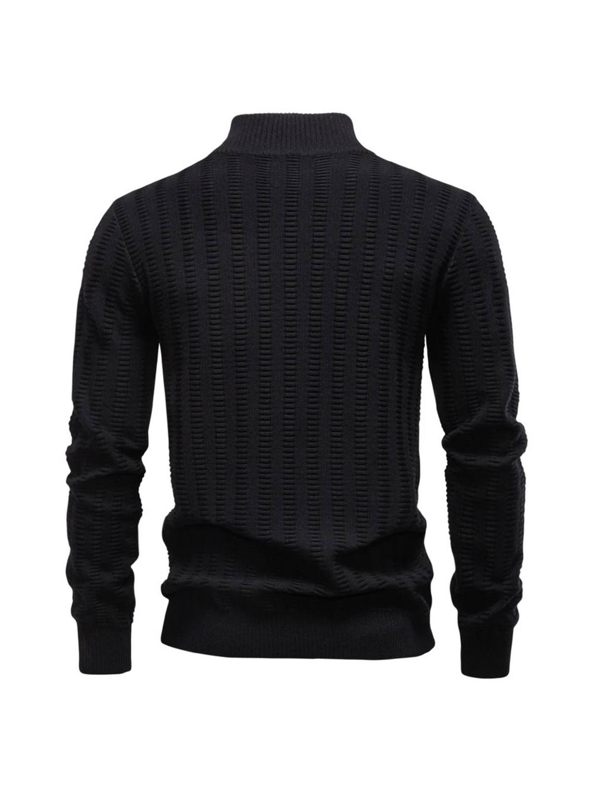 Sweater Ribstrikket Quarter Zip Katoen Stretch | Jayron