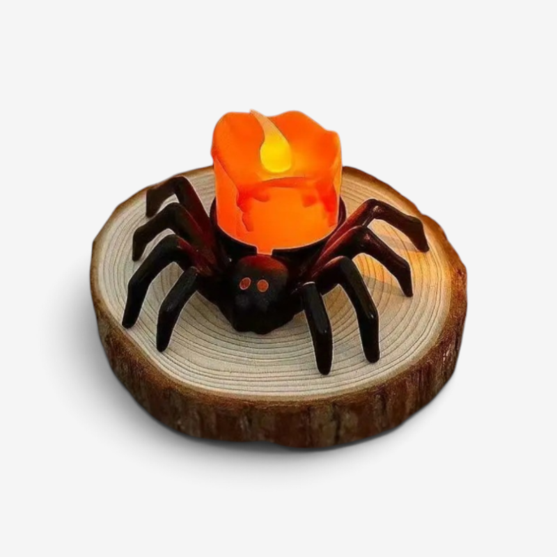 Halloween Edderkop Lysestage Dekorativ Plastdesign | SpiderGlow