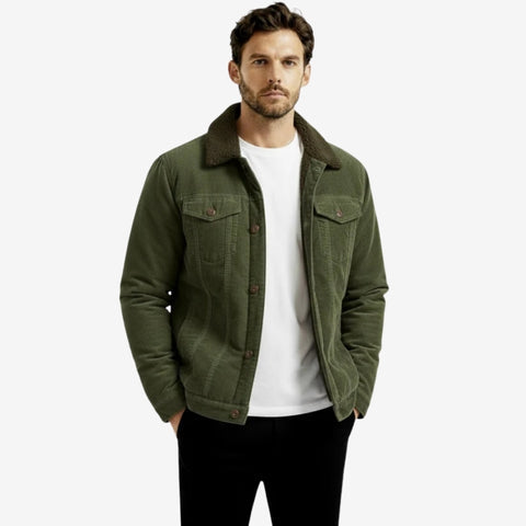 Foret jakke med lange ærmer knaplukning sidelommer og casual design | Bastian