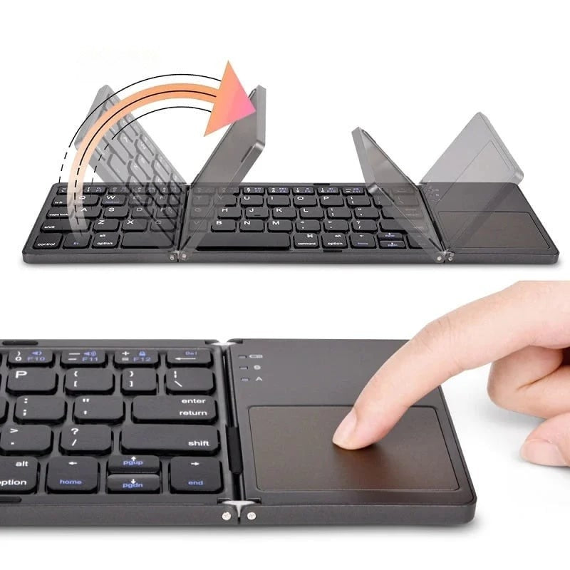 Foldbart Tastatur Bluetooth Touchpad Mobil Brug | Rovano