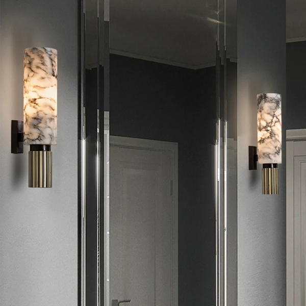 LED Væglampe Marmor Kobber Elegant Belysning | Ariana
