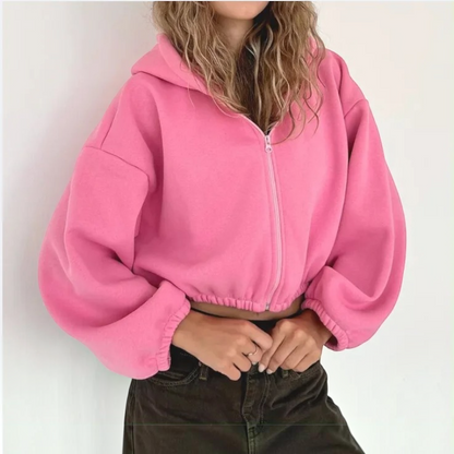 Hættetrøje med Lynlås Oversized Letvægt | Vintera