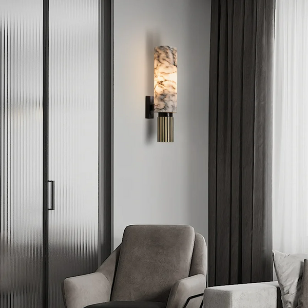 LED Væglampe Marmor Kobber Elegant Belysning | Ariana