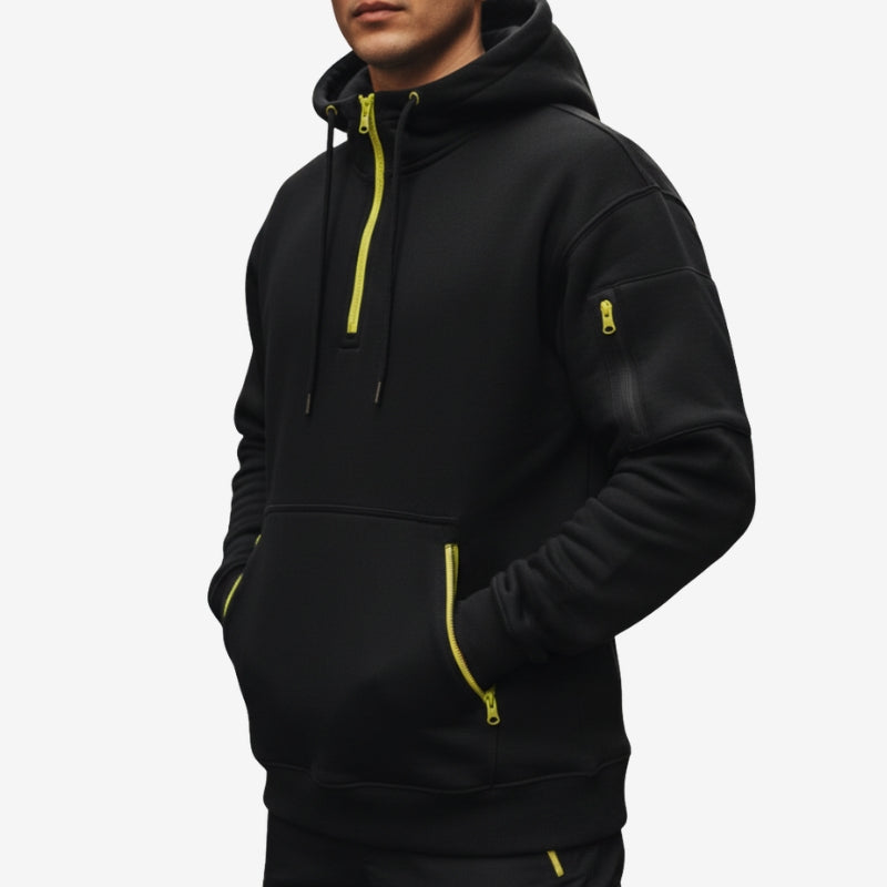 Nordic Half-Zip Hoodie – Unisex Langærmet Hættetrøje til Hverdag