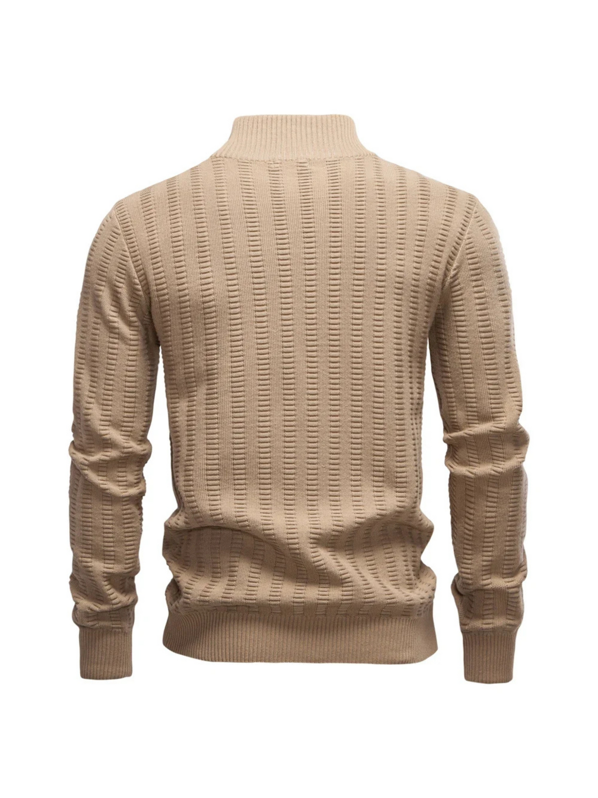 Sweater Ribstrikket Quarter Zip Katoen Stretch | Jayron