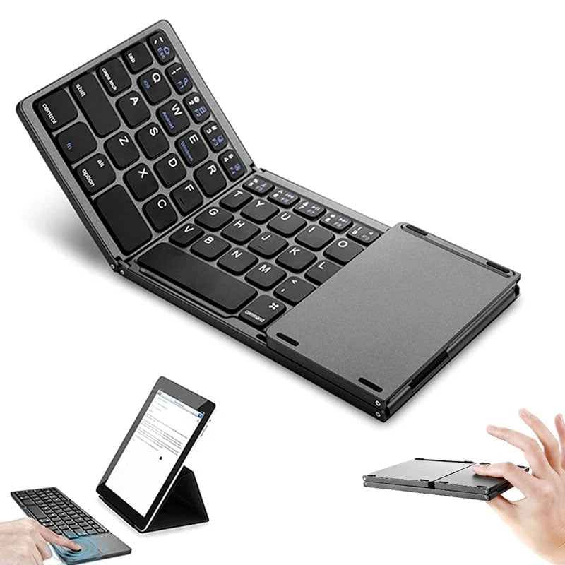 Foldbart Tastatur Bluetooth Touchpad Mobil Brug | Rovano
