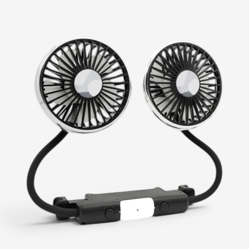 Bilsædeventilator med dobbelt roterende hoved og USB | DualBreeze