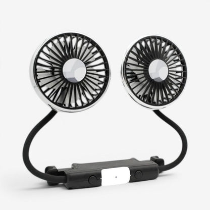 Bilsædeventilator med dobbelt roterende hoved og USB | DualBreeze