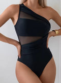 Badedragt asymmetrisk mesh shaping pushup | Selvara