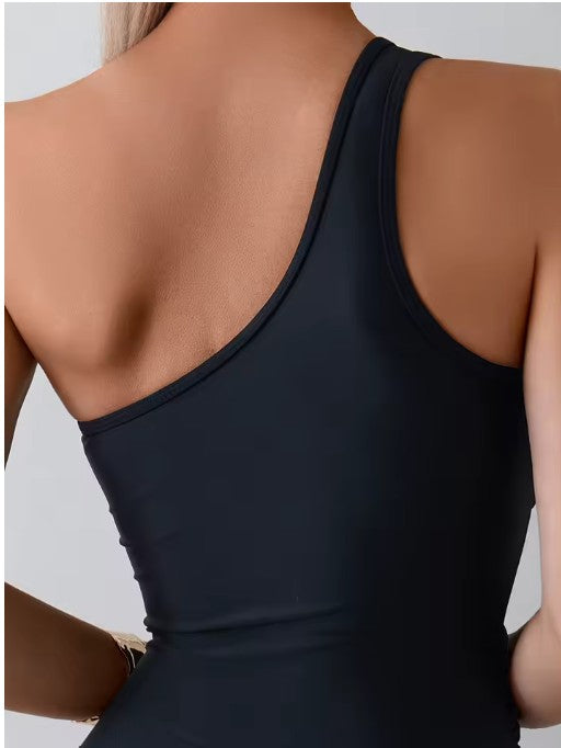 Badedragt asymmetrisk mesh shaping pushup | Selvara