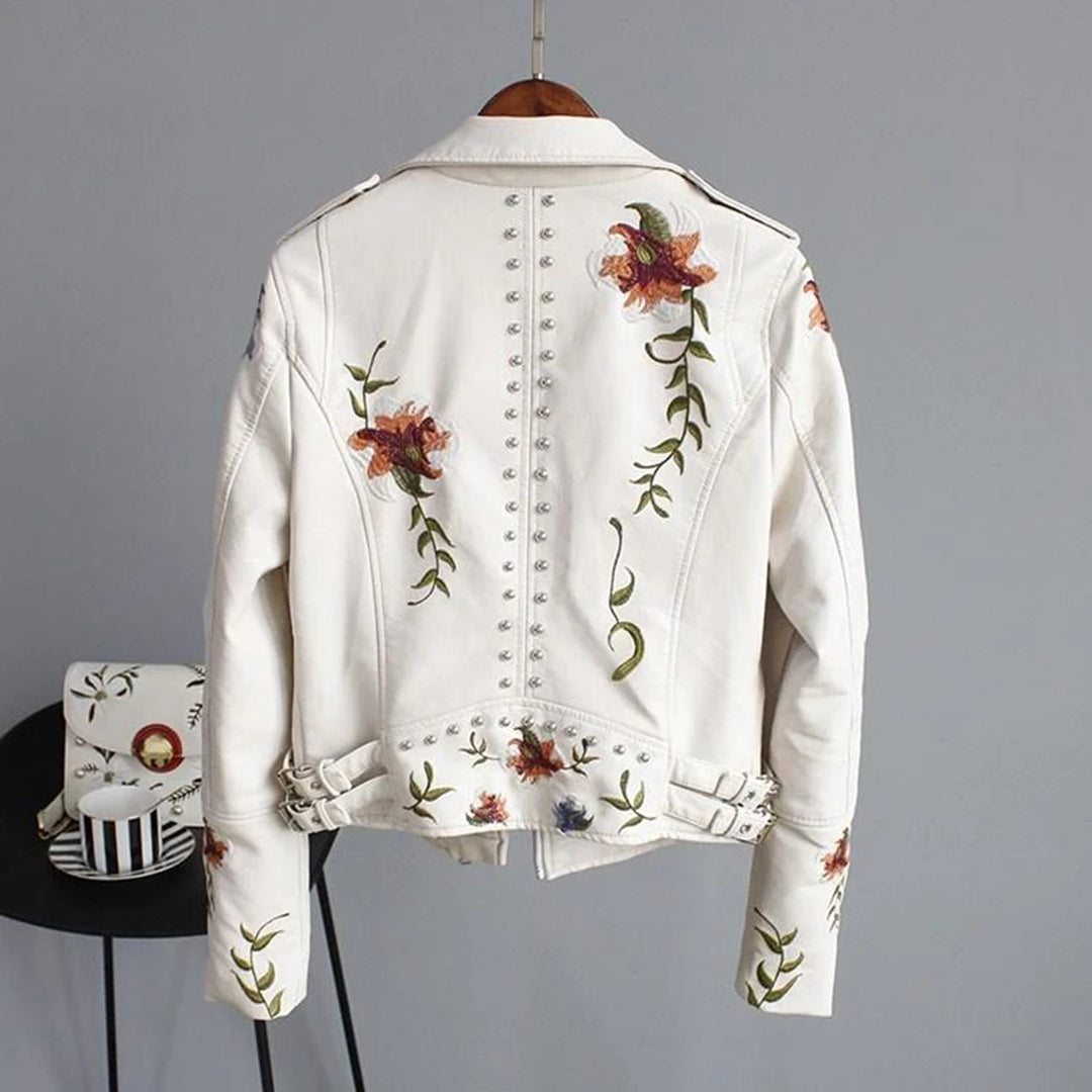 Jakke Blomsterprint Lynlås Casual Komfort | Florina