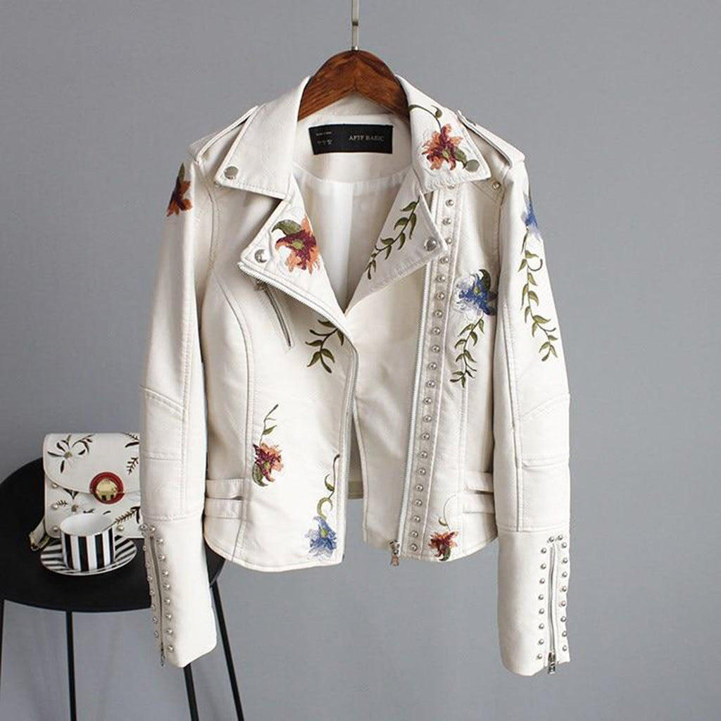 Jakke Blomsterprint Lynlås Casual Komfort | Florina