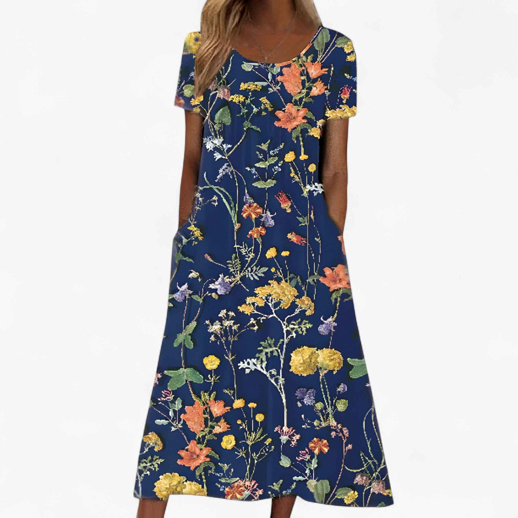 Blomstret boho maxikjole med luftig pasform | Elvara