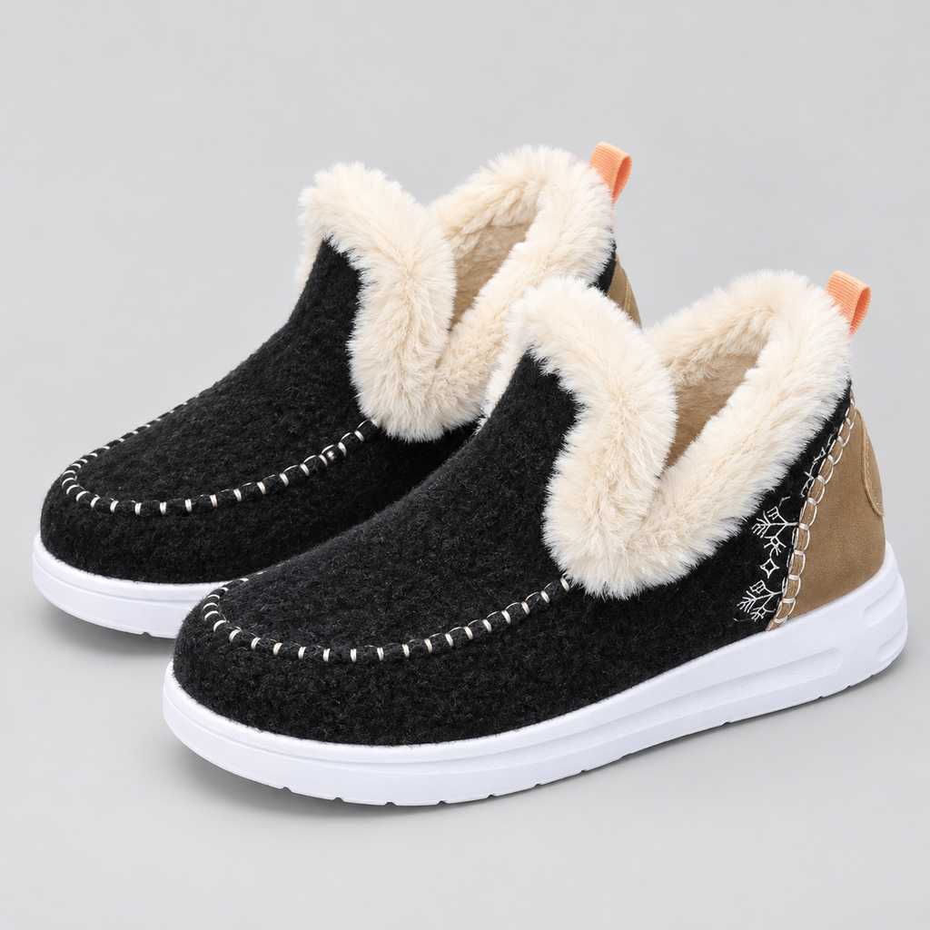 Bløde hjemmesko til kvinder med fleeceforing slip-on og robust sål | Manon