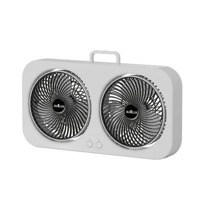 Dobbelt USB-ventilator Genopladelig 360° Luftcirkulation | AeroTwin
